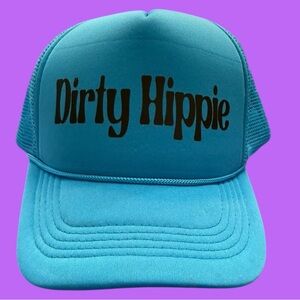 NWT “Dirty Hippie” Turquoise Blue Snapback Foam Trucker Hat.